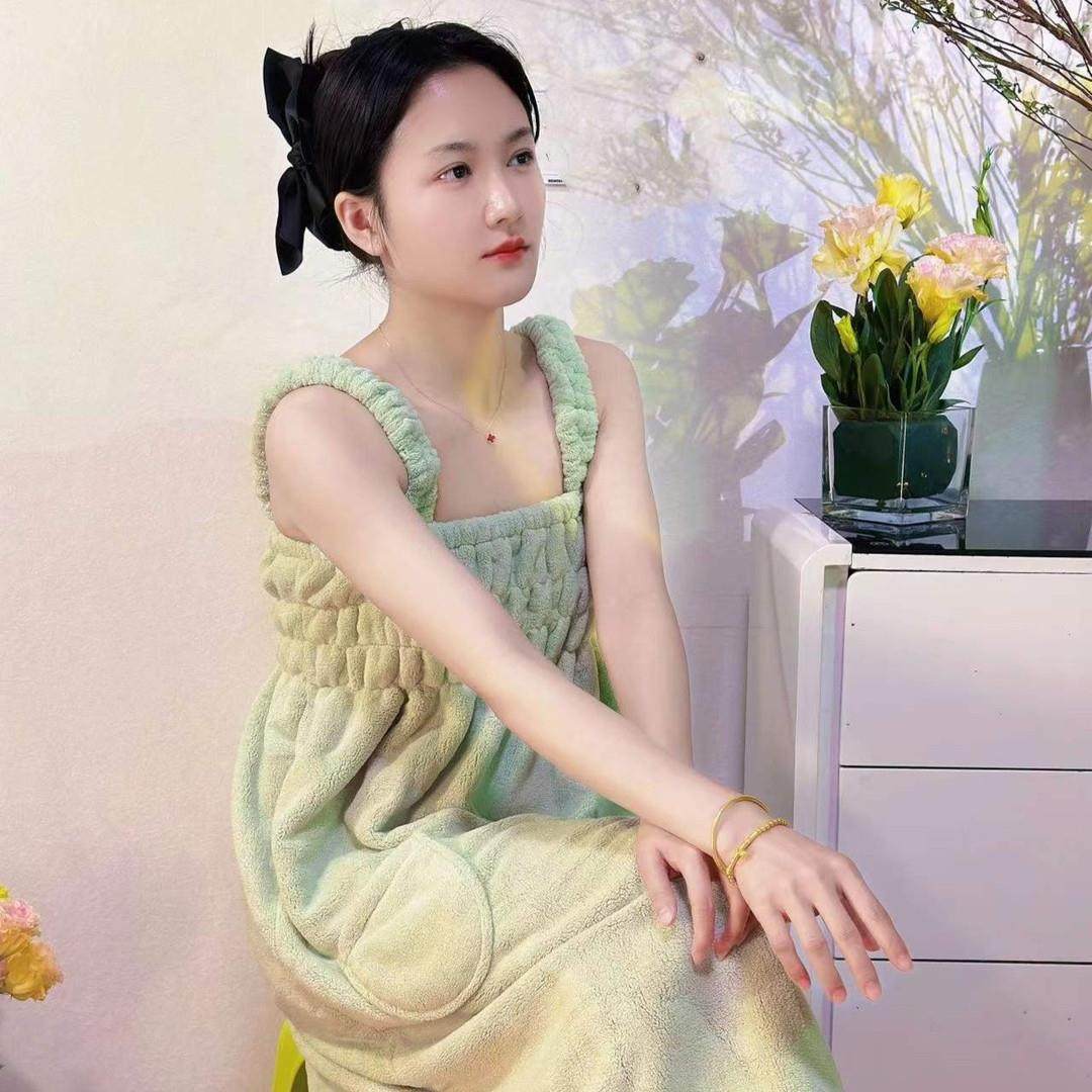 吊带浴巾女可穿可裹比纯棉吸水速干洗澡家用懒人浴裙背心式不掉毛,淘宝优惠券,粉丝福利购,淘宝优惠卷