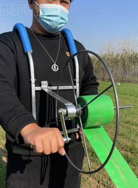 水带收卷器浇地灌收溉手摇手背式纳盘浇神地器缠绕器摇绞PUK盘新
