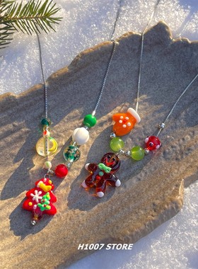 圣诞树琉璃珠项链女秋冬氛围感