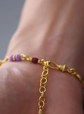 新中式紫色滴釉小象手链女款2025新款手串高颜值轻奢小众精致手饰