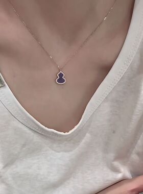 王楚钦同款紫色葫芦锁骨链女款