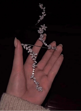 繁花枝叶爆闪长款手环戒指一体手链2025新款轻奢高级感设计配饰女