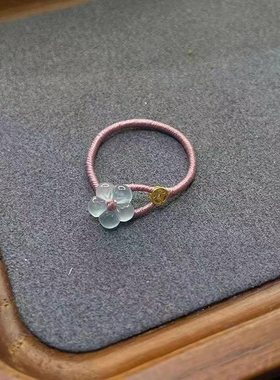 新中式有钱花红绳手工极细女戒