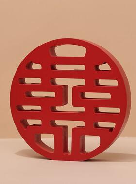 三生家居婚礼喜字装饰品创意送新人结婚礼物中式客厅婚房布置摆件