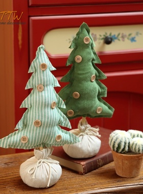 绿色系童话森林j风格布艺树家居饰品摆件道具店铺橱窗装饰礼物