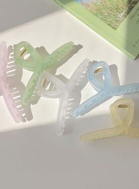 韩式磨砂鲨鱼夹大号发量多抓夹女夏季发抓夹子头饰发卡后脑勺发夹