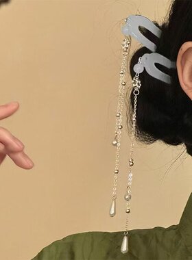 水滴珍珠发簪步摇发钗古风汉服配饰头饰百搭旗袍簪子新款发饰中式
