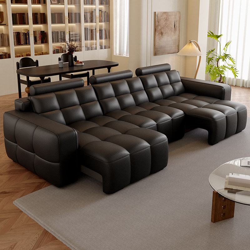 劳伦斯电动沙发床三人位小户型多功能伸缩平推全躺睡真皮沙发客厅,淘宝优惠券,粉丝福利购,淘宝优惠卷