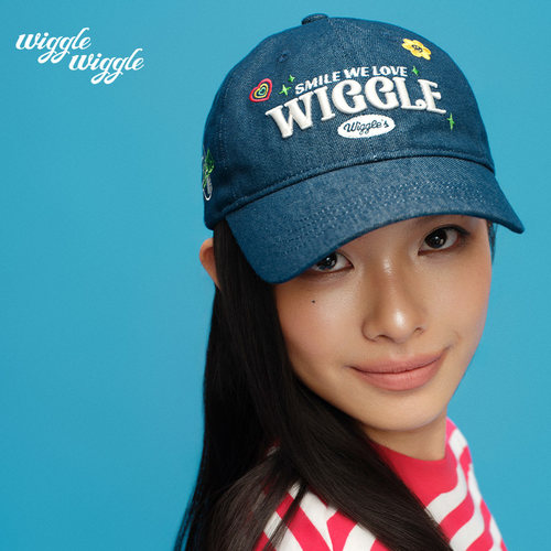 wigglewiggle25年秋季新款logo韩系情侣鸭舌帽休闲牛仔复古棒球帽 - 图0
