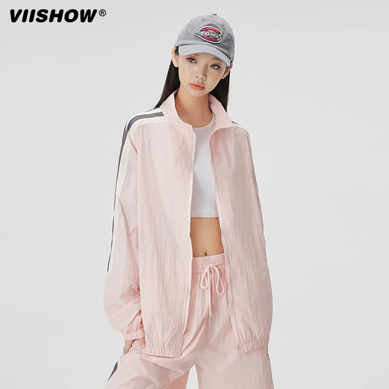 VIISHOW防晒服男士2025三条杠条设计感情侣潮流上衣短裤运动套装,淘宝优惠券,粉丝福利购,淘宝优惠卷