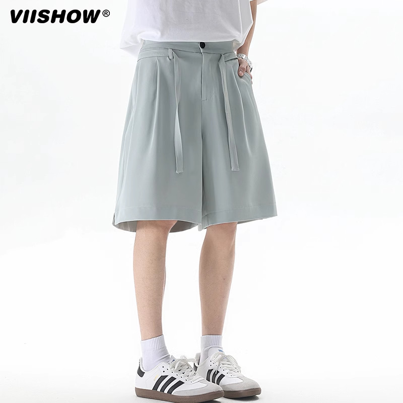 VIISHOW户外冰丝速干纯色垂感西裤短裤男女高级感百搭休闲五分裤,淘宝优惠券,粉丝福利购,淘宝优惠卷