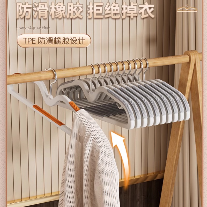 短颈缩脖子衣架防鼓包家用挂衣无痕防肩角晾衣架加粗加大护衣撑子 - 图1
