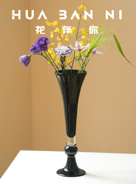 法式复古简约手工琉璃花瓶高级感