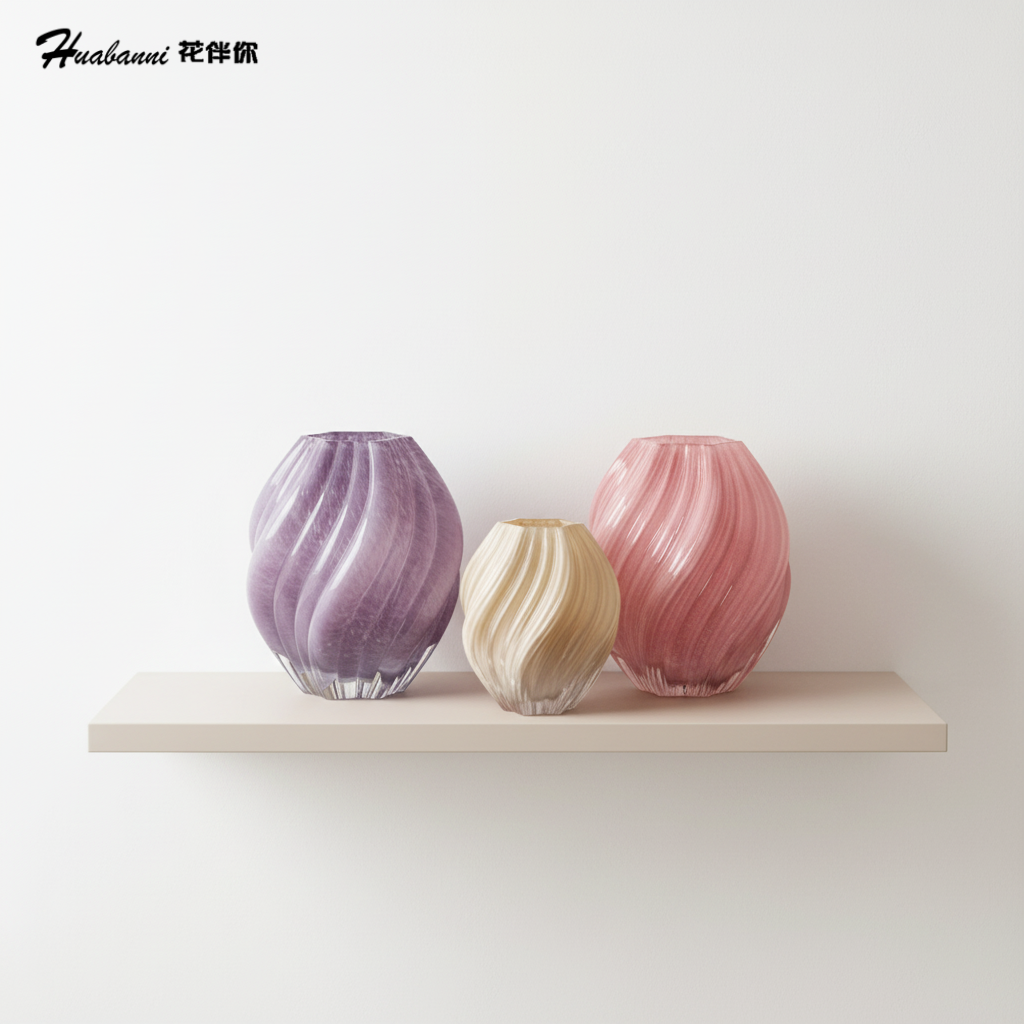 麦芽糖螺旋玻璃花瓶摆件琉璃不规则扭曲现代家居装饰水培玻璃花器,淘宝优惠券,粉丝福利购,淘宝优惠卷