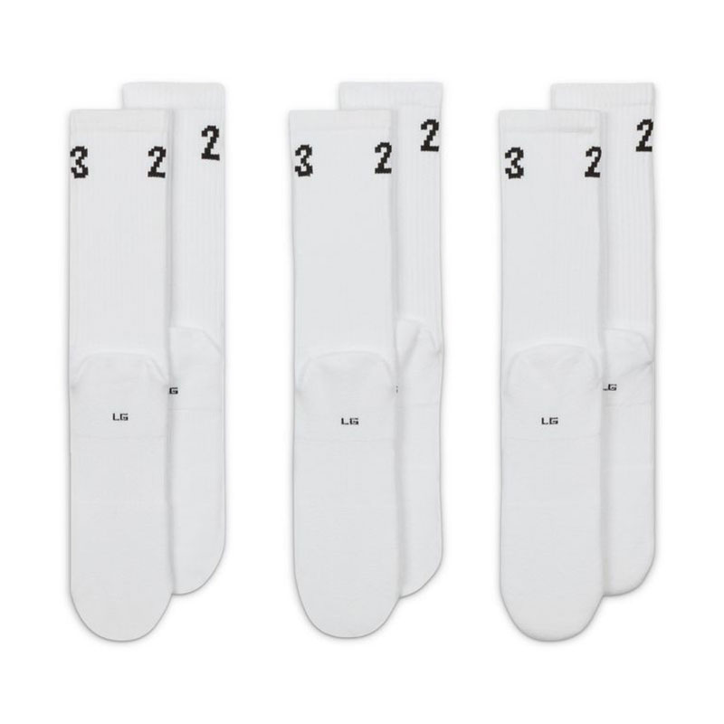 NIKE耐克男女U J ESSENTIAL CREW 3PR运动休闲袜DA5718-100 - 图1