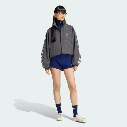adidas阿迪达斯三叶草女子复古条纹双拉链休闲外套格子上衣LD5339 - 图3