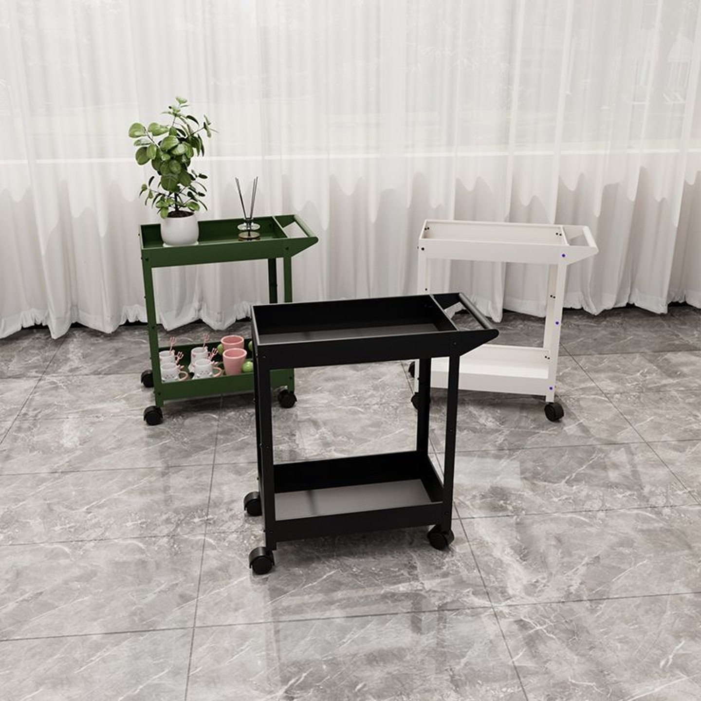 三层客厅小推车工业风移动工具车手推车静音滚轮收纳零件花架绿植,淘宝优惠券,粉丝福利购,淘宝优惠卷