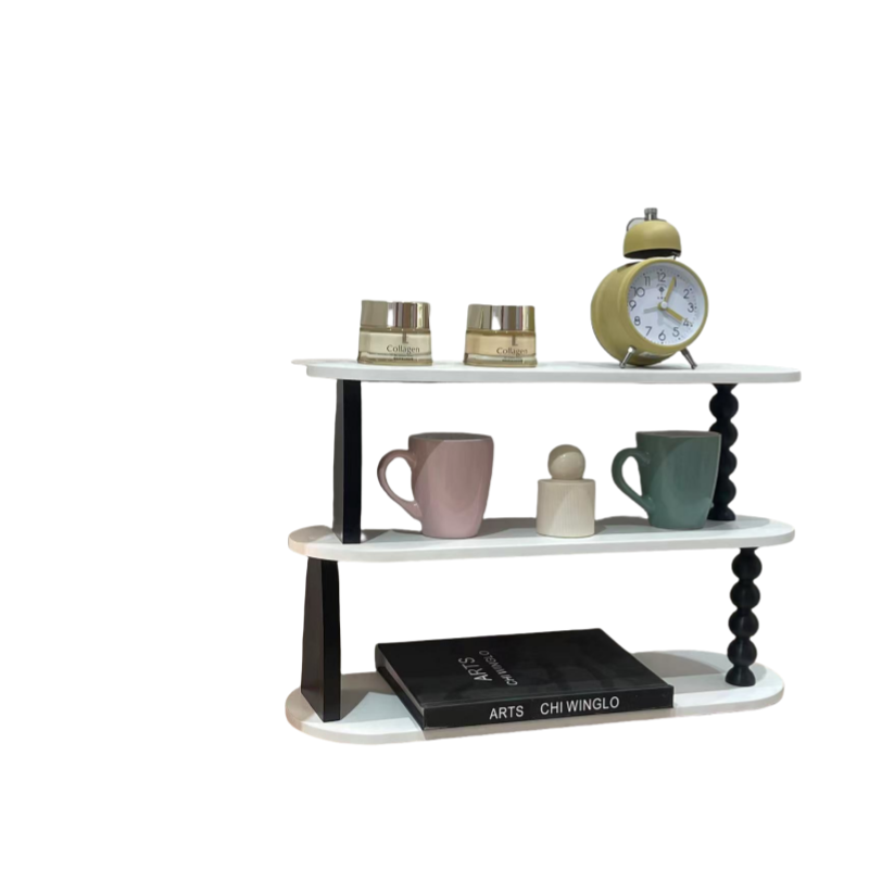 ins风台桌面复古多功能收纳架面整理木质杯子香水化妆卧室置物架 - 图3