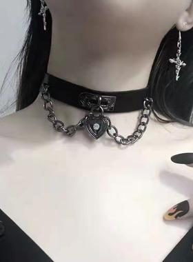 项圈暗黑系颈链女黑色颈带项链锁骨链in酷朋克网红潮哥特