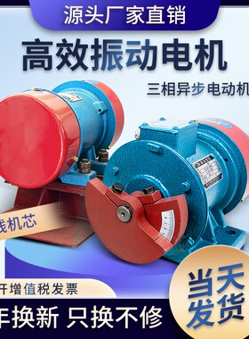 三相异步纯铜振动电机振动脱水筛震动平台给料机仓壁振动器振动泵