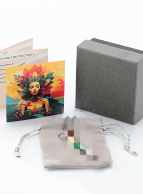 天然石项链虎眼石圆管呼吸阻力吊坠正念减压饰品钛钢莲花配饰