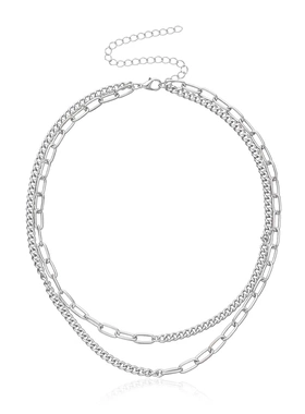 韩国ins风潮流简约链条项链女 百搭个性几何多层项饰颈链锁骨链