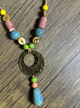 毛衣链秋冬大气高档高级感长款轻奢不掉色精致百搭可调节陶瓷项链