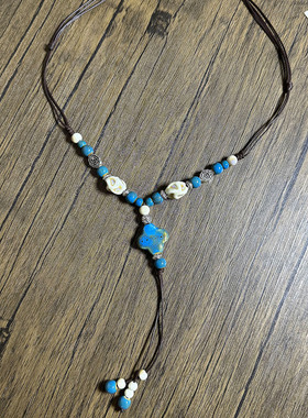 毛衣链秋冬大气高档轻奢不掉色精致百搭设计感陶瓷项链高级感长款