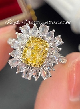 KiUJKS925纯银ins风18K蓝宝戒指