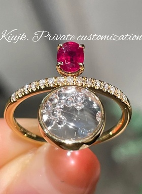 s925纯银戒指指环悬浮女戒