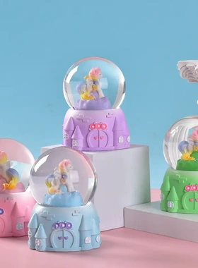 卡通芭蕾舞女孩水晶球发光玻璃球跳舞女孩奖励小礼品节日礼物水球