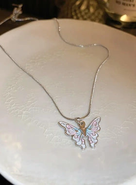 时尚锆石珍珠流苏可调节抽拉式项链网红个性锁骨链冷淡风项饰