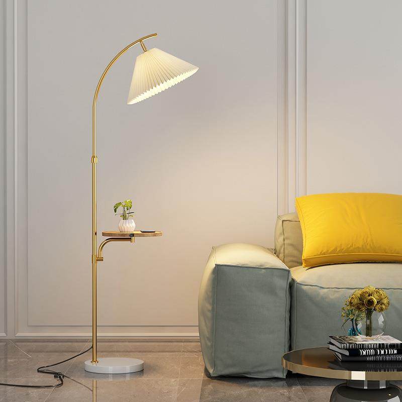百褶落地灯客厅卧室床头置物轻奢极简日式网红设计感沙发边几台灯,淘宝优惠券,粉丝福利购,淘宝优惠卷