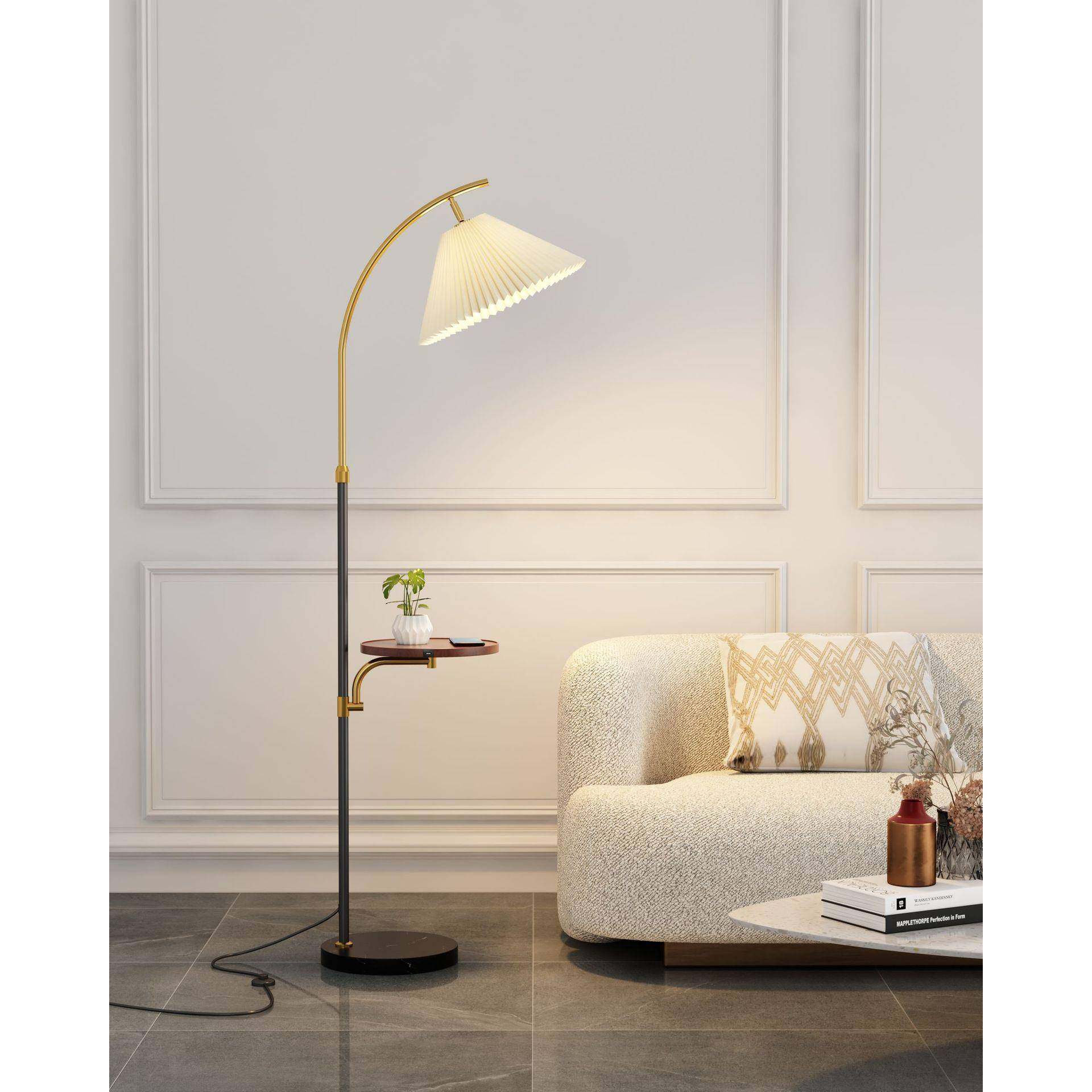 百褶落地灯客厅卧室床头置物轻奢极简日式网红设计感沙发边几台灯,淘宝优惠券,粉丝福利购,淘宝优惠卷