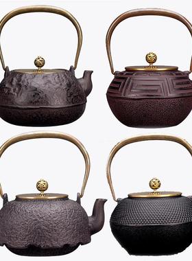 售楼处样板房新中式软装茶室复古装饰茶壶铸铁壶摆件家用烧水壶