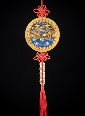 纯铜山海镇 太极八卦镜 u石敢当家居装饰品客厅玄关摆件山海镇挂