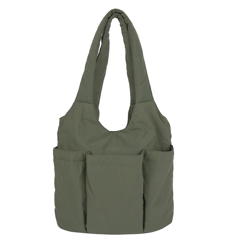 推荐简约休闲大容量托特包2025夏季新款纯色洋气单肩腋下包简约休 - 图3