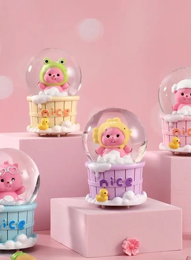 水晶球摆件发光玻璃小水球桌面卧室装饰学生生日礼品