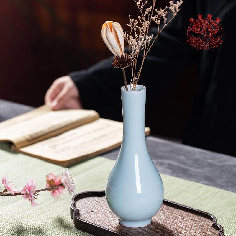 龙泉青瓷花插茶道中式摆件创意水培陶瓷时尚小花器花瓶家居装饰品,淘宝优惠券,粉丝福利购,淘宝优惠卷