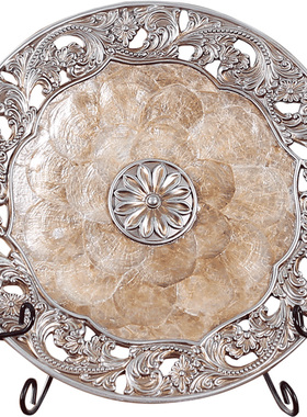 雅尊 欧式装饰圆盘摆件 新房装饰工艺品客厅办S公桌饰品玄关卧室