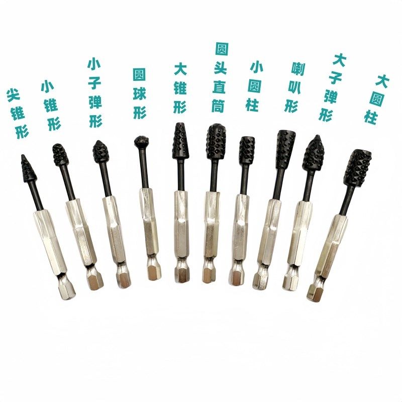 电扳手六角柄套装黑色打磨头w木头打磨磨头电钻锂电钻用木雕打磨,淘宝优惠券,粉丝福利购,淘宝优惠卷