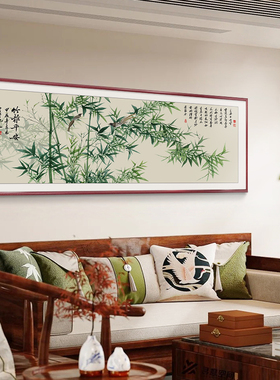 竹报平安挂画手绘新中式客