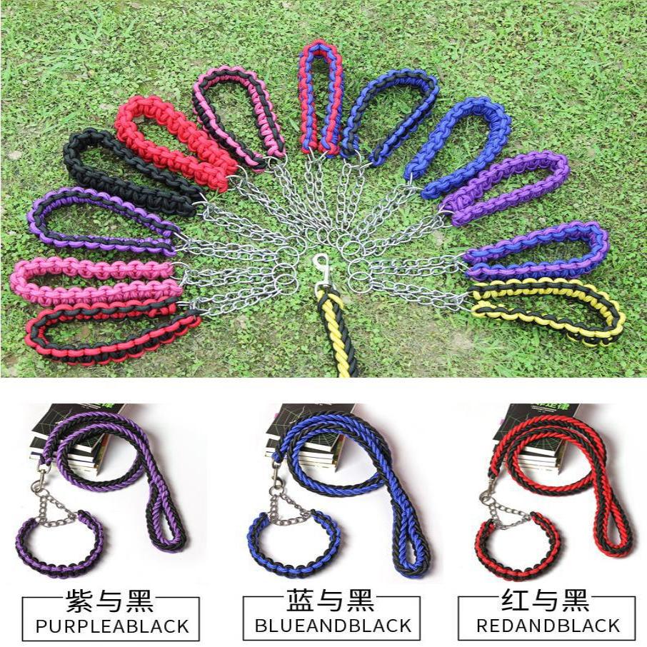 编织八股绳宠物项圈牵引绳骨头胸背带狗狗牵引绳狗链双宇宠物用品 - 图2