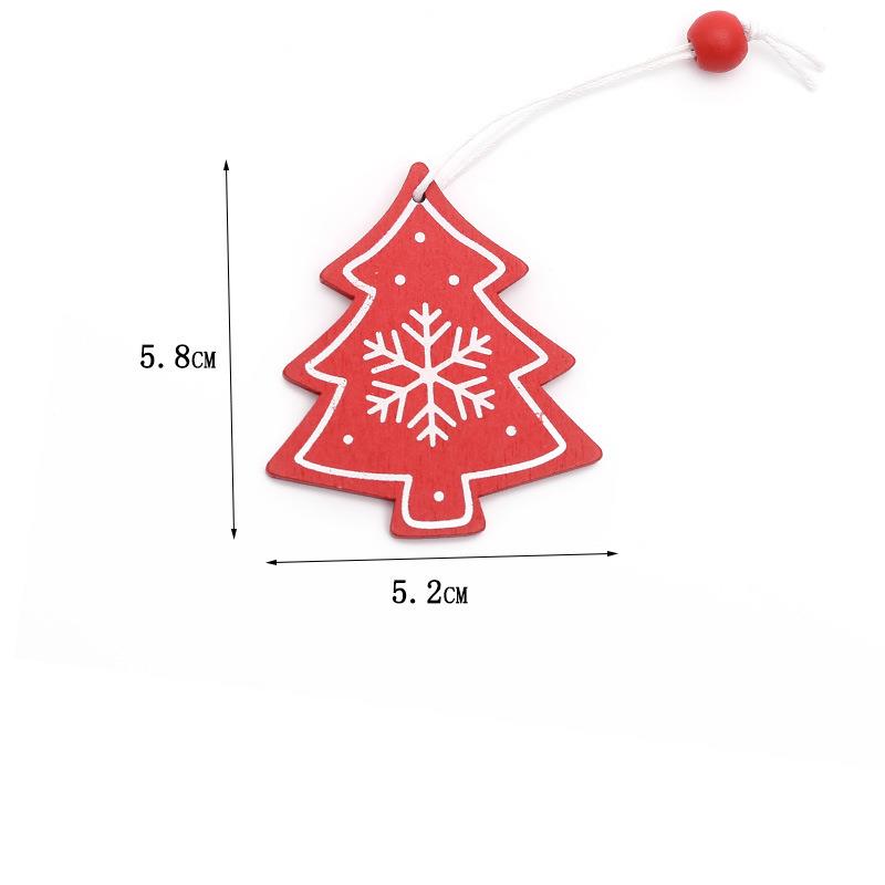 圣诞节装饰品 盒装木质圣诞挂件 雪花圣诞树麋鹿挂饰 木质工艺品 - 图3