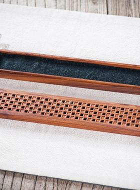 0花梨木家用室内檀香炉木质茶道线香盒焚香插卧式沉香线香炉卧香