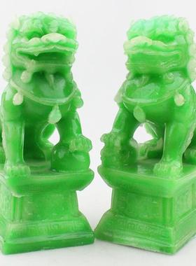 0Z摆件仿玉石狮子 玉狮 仿玉石雕刻家居摆件