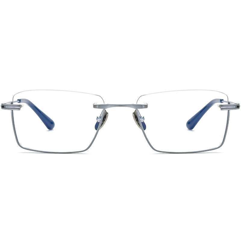 无螺丝半框方形商务眼镜架男超轻纯钛金属光学近视眼镜框男士深圳,淘宝优惠券,粉丝福利购,淘宝优惠卷