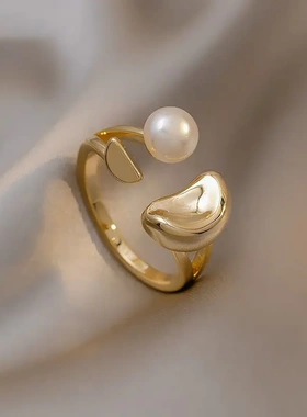 韩国气质镶钻几何锆石开口戒指时尚设计感指环食指戒网红百搭手饰