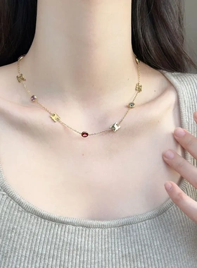 凯旋门爱心钛钢项链女2025新款轻奢小众设计感锁骨链颈链不掉色