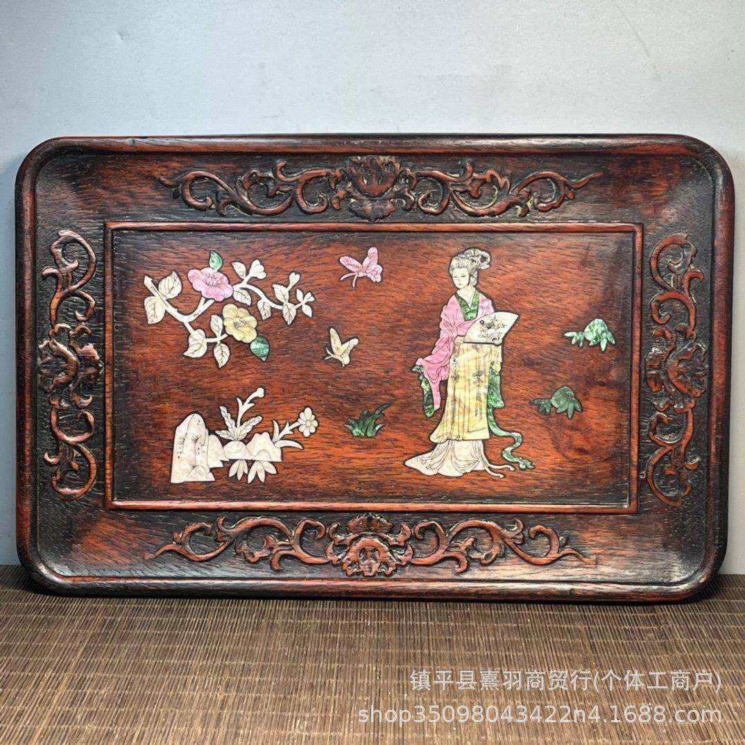 大量仿古花梨木镶贝壳雕刻长茶盘茶社茶室直播打榜大茶盘,淘宝优惠券,粉丝福利购,淘宝优惠卷